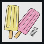 Ice Pop Cartoon Illustration Künstlicher Leinwanddruck<br><div class="desc">Ice Pop Cartoon Illustration</div>