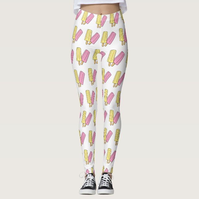 Ice Pop Cartoon Illustration Leggings (Vorderseite)
