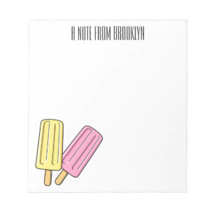 Ice Pop Cartoon Illustration Notizblock