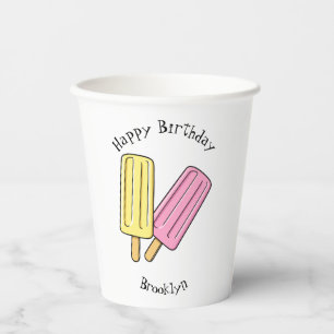 Ice Pop Cartoon Illustration Pappbecher