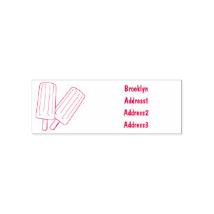 Ice Pop Cartoon Illustration Permastempel