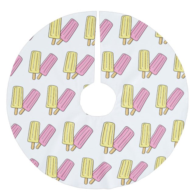 Ice Pop Cartoon Illustration Polyester Weihnachtsbaumdecke (Vorderseite)