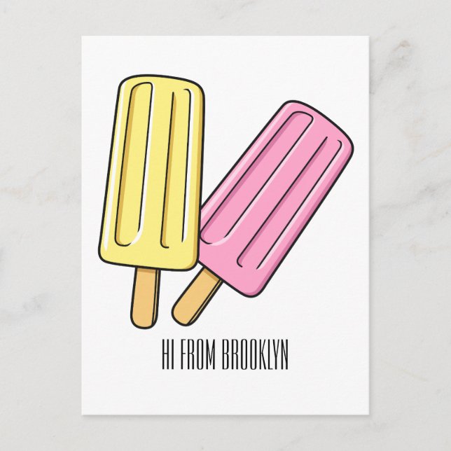 Ice Pop Cartoon Illustration Postkarte (Vorderseite)