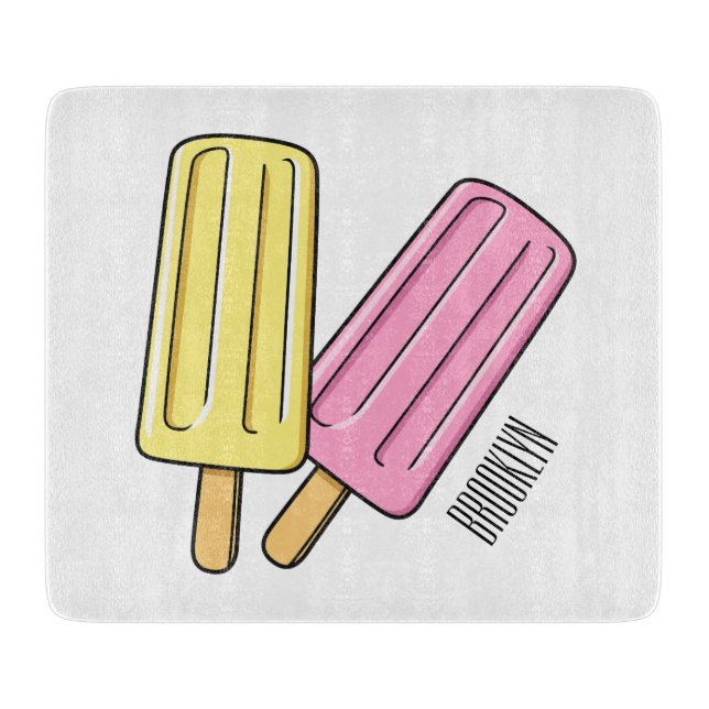 Ice Pop Cartoon Illustration Schneidebrett (Vorderseite)