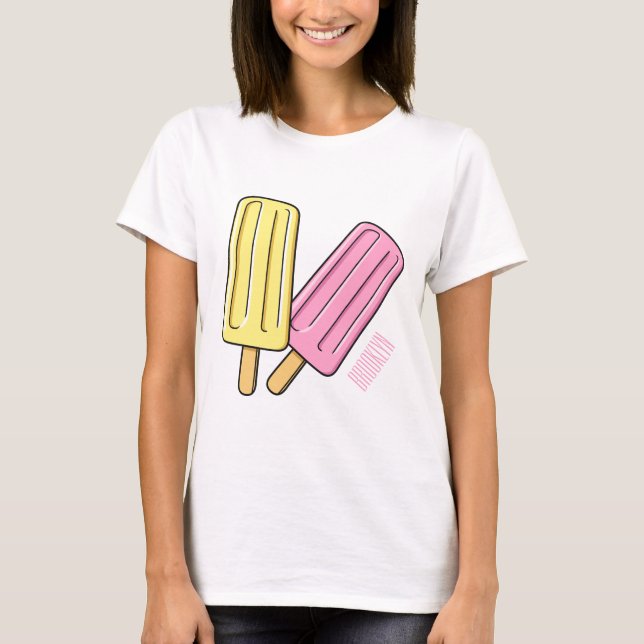 Ice Pop Cartoon Illustration T-Shirt (Vorderseite)