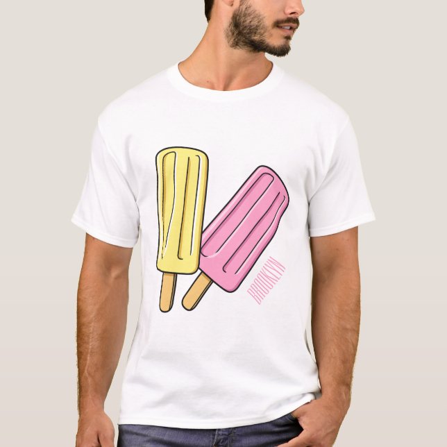 Ice Pop Cartoon Illustration T-Shirt (Vorderseite)