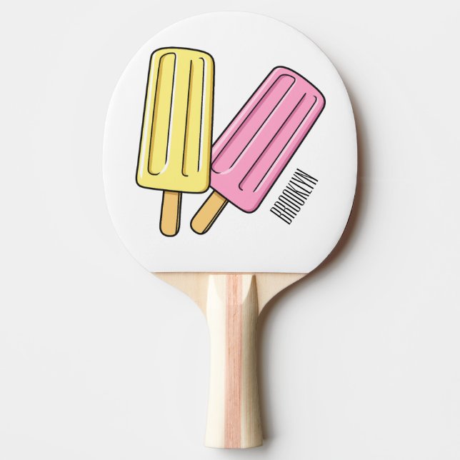 Ice Pop Cartoon Illustration Tischtennis Schläger (Vorderseite)