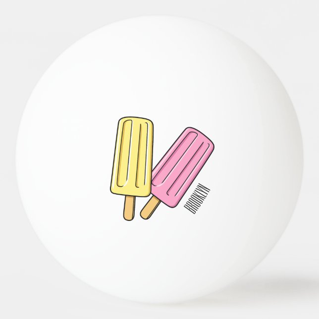Ice Pop Cartoon Illustration Tischtennisball (Vorderseite)
