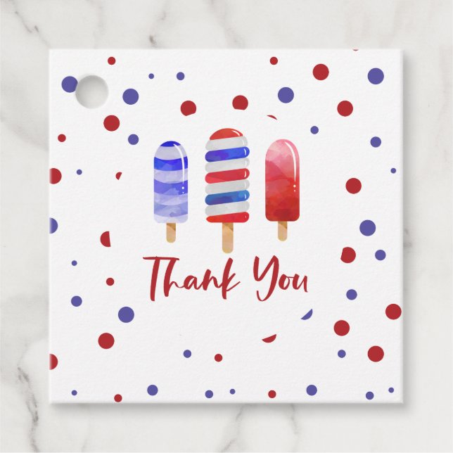 Ice Pops One Red White Blue Danke Geschenkanhänger (Vorderseite)