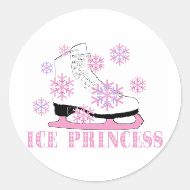 Ice Princess Skate Runder Aufkleber (Vorderseite)