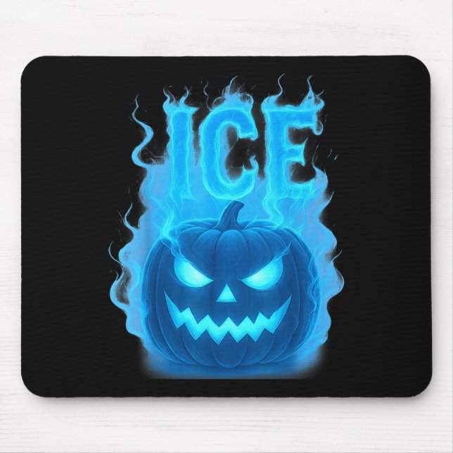 Ice Pumpkin Soky Jack O Lantern Ice Halloween E  Mousepad (Vorne)