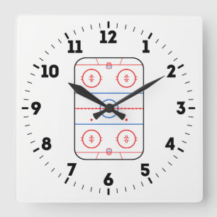 Ice Rink Diagram Hockey Game Decor Quadratische Wanduhr