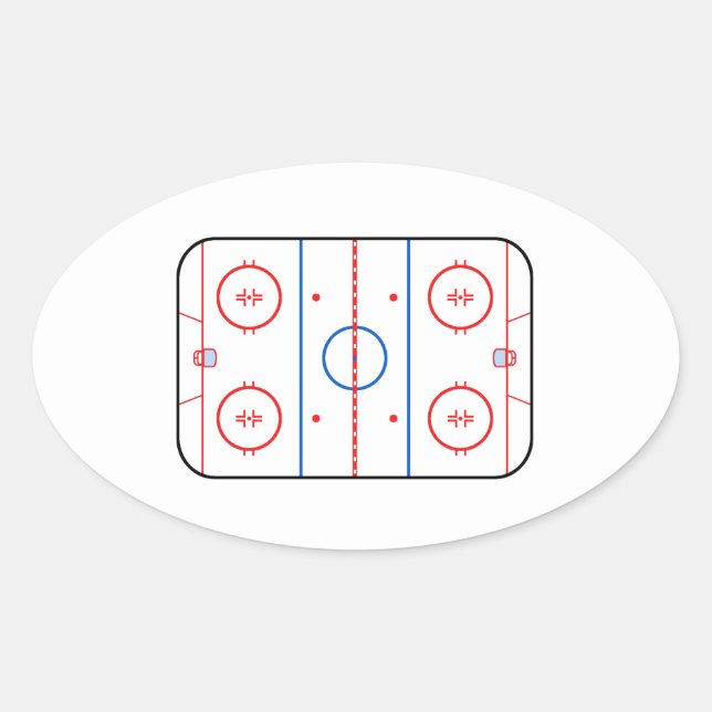 Ice Rink Diagramm Hockey Game Companion Ovaler Aufkleber (Vorderseite)