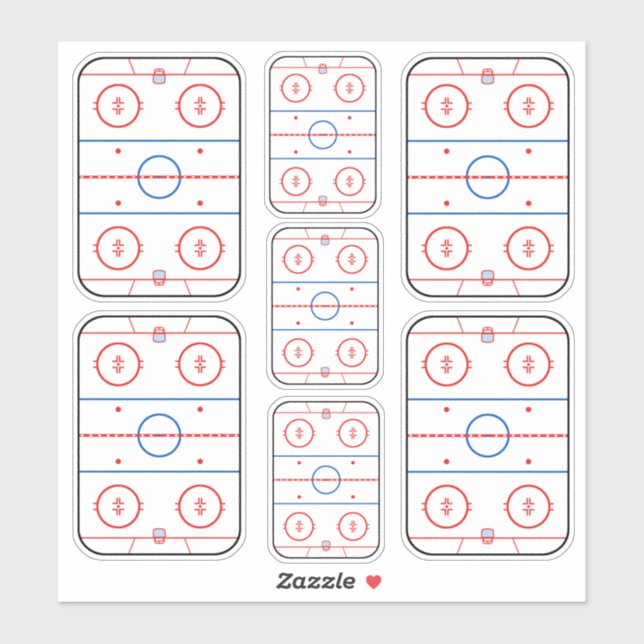 Ice Rink Diagramm Hockey Game Graphic Aufkleber (Blatt)