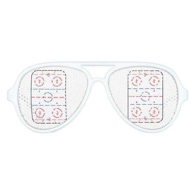 Ice Rink Diagramm Hockey Game Graphic Partybrille (Vorderseite)