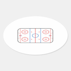 Ice Rink Diagramm Hockey Spiel Decke Ovaler Aufkleber