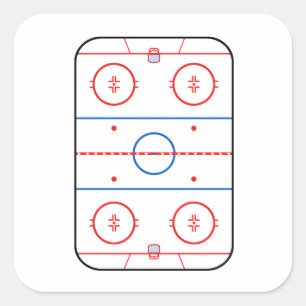 Ice Rink Diagramm Hockey Spiel Decke Quadratischer Aufkleber