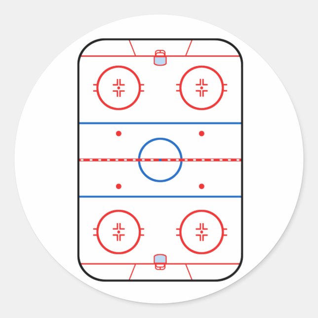Ice Rink Diagramm Hockey Spiel Decke Runder Aufkleber (Vorderseite)