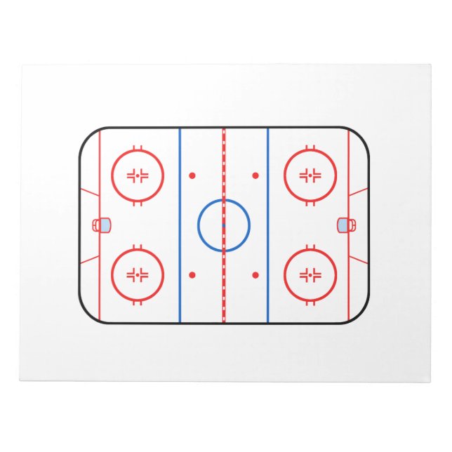 Ice Rink Diagramm Hockey Spiel Design Notizblock (Vorderseite)