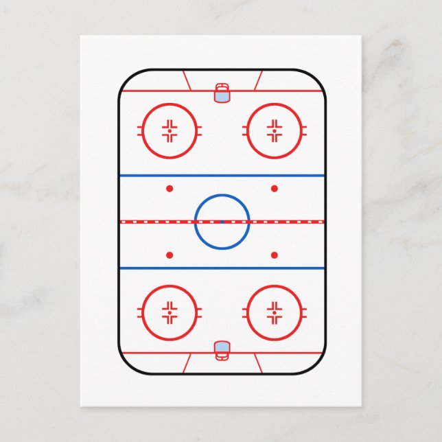 Ice Rink Diagramm Hockey Spiel Design Postkarte (Vorderseite)