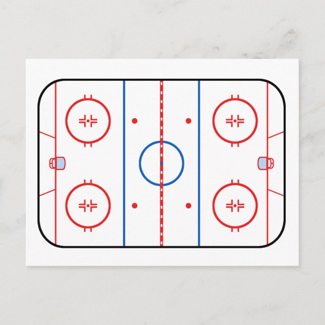 Ice Rink Diagramm Hockey Spiel Design Postkarte (Vorderseite)