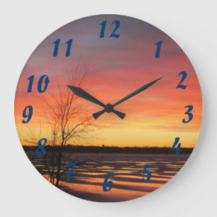 Ice See-Sonnenuntergang-Uhr Große Wanduhr