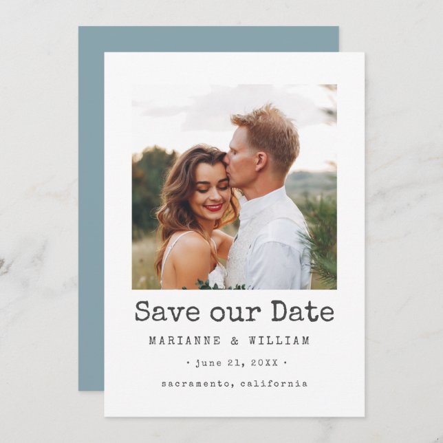 Ice Simple SQUARE Foto Hochzeit speichern Sie das  Save The Date (Vorne/Hinten)