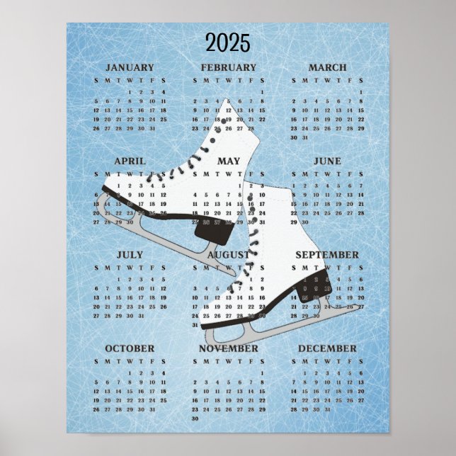Ice-Skate Design 2025-Kalenderposter Poster (Vorne)