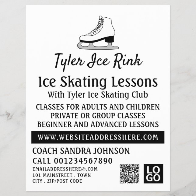 Ice-Skate-Design, Ice-Skaten-Lektion Flyer (Vorne)