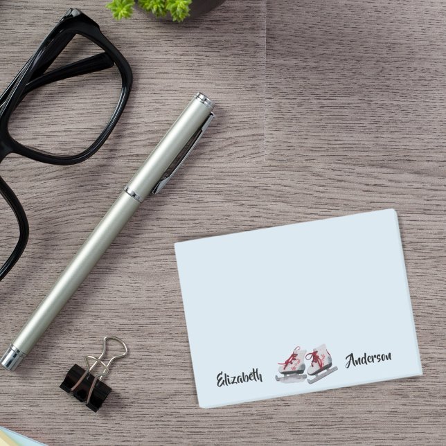 Ice Skate hellblaue Figur Skaten Post-it Klebezettel (Von Creator hochgeladen)