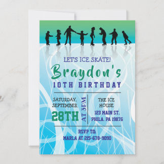 Ice Skate ICE SKATEN Geburtstagsparty Einladung
