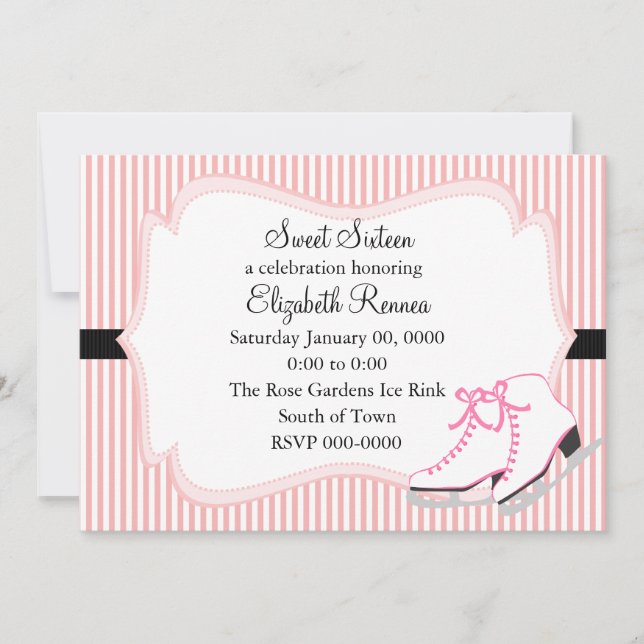 Ice-Skate im Vintagen Look Einladung (Vorderseite)