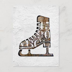Ice Skate Postcard - Mixed Media Art Postkarte