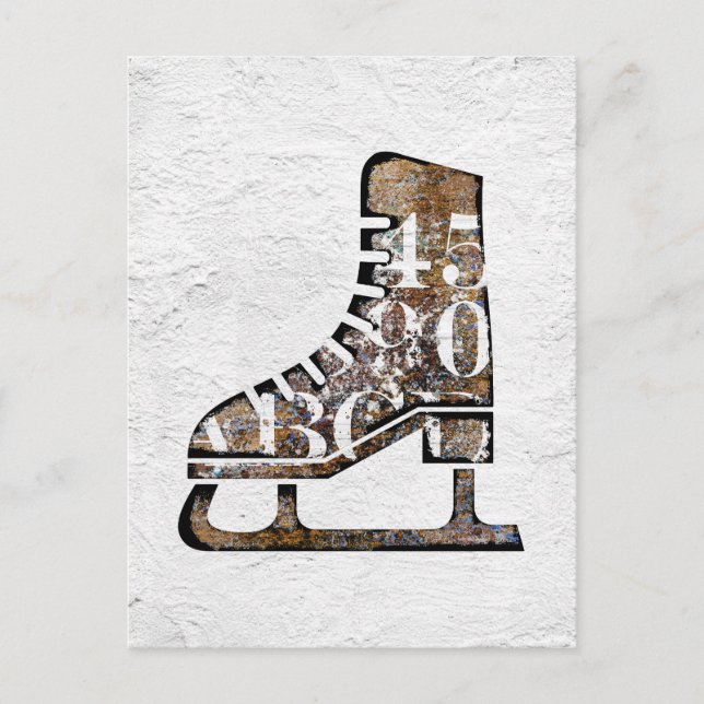 Ice Skate Postcard - Mixed Media Art Postkarte (Vorderseite)