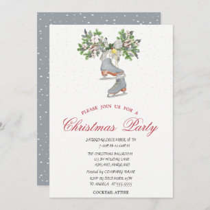 Ice Skate Schnee Weihnachts-Party Einladung