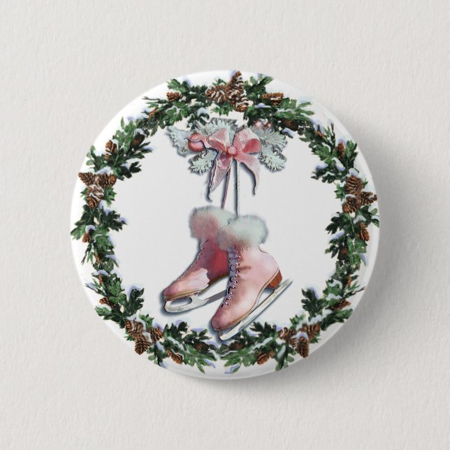 ICE-SKATE & SCHREIBEN von SHARON SHARPE Button (Vorderseite)