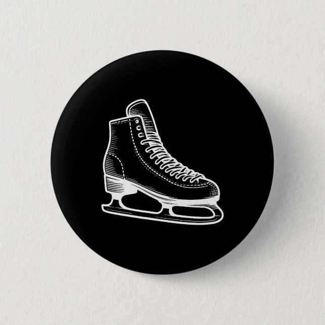 Ice Skate Winter Sports Line Kontur Zeichnend Button (Vorderseite)