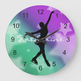 Ice Skaten Abbildung Skaten Design Wall Clock Große Wanduhr