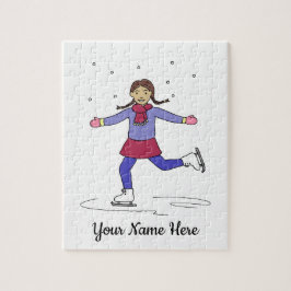 Ice Skaten Abbildung Skater Personalisiert Name Puzzle