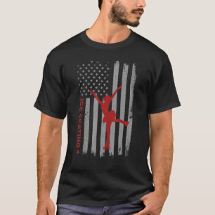 Ice Skaten American Flag Abbildung Ice Skaten Girl T-Shirt
