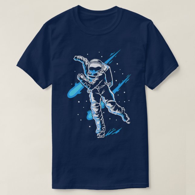 Ice Skaten Astronaut Ice Skate Funny Ice Skater T-Shirt (Design vorne)