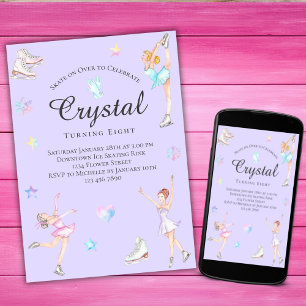 Ice Skaten Birthday Einladung, Ice-Skaten-Party Einladung