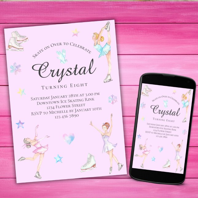 Ice Skaten Birthday Einladung, Ice-Skaten-Party Einladung (Von Creator hochgeladen)