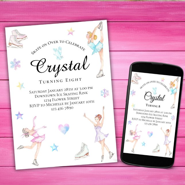 Ice Skaten Birthday Einladung, Ice-Skaten-Party Einladung (Von Creator hochgeladen)