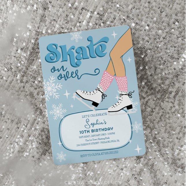 Ice Skaten Birthday Invite Winter Skate Party Einladung (Von Creator hochgeladen)