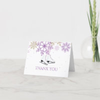 Ice Skaten Birthday Lila Gold Snowflakes