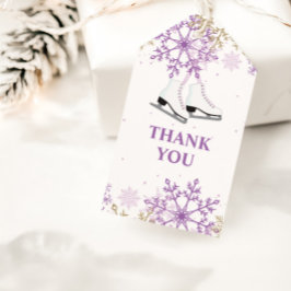 Ice Skaten Birthday Lila und Gold Snowflake Geschenkanhänger