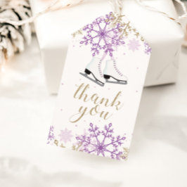 Ice Skaten Birthday Lila und Gold Snowflake Geschenkanhänger