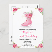 Ice Skaten Birthday Party Pink