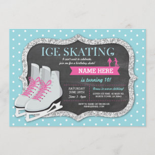Ice Skaten Birthday Party Rink Skate laden Einladung